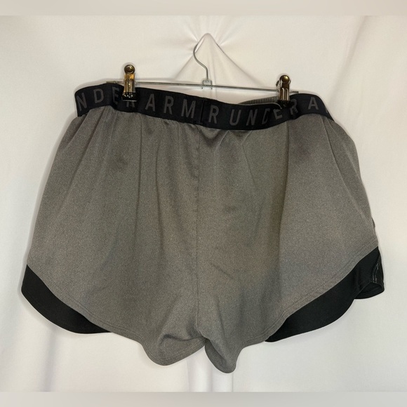 Under Armour Women's Gray and Black Athletic Shorts - Picture 2 of 3